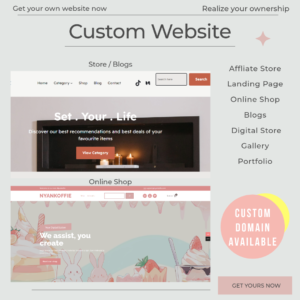 Custom Website (Landing Page, Blog, Online Shop,Gallery, Company Website, Affliate Marketing)